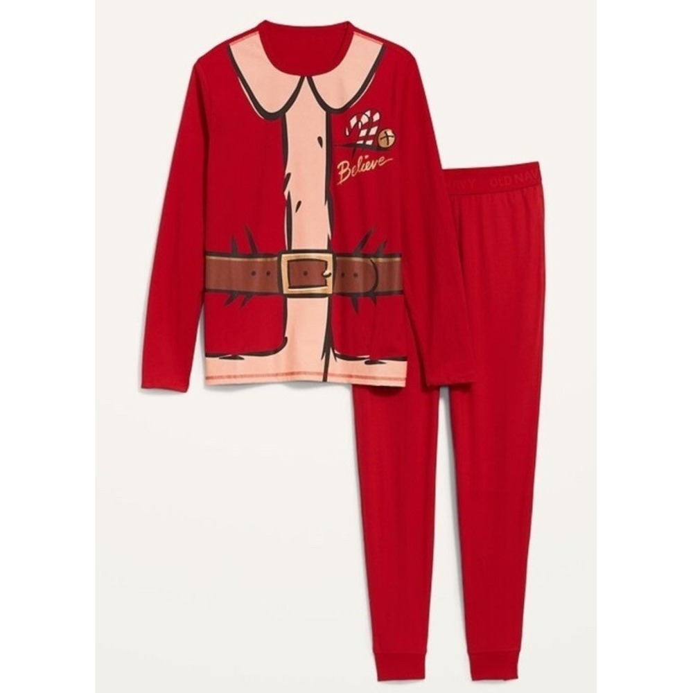 NWT Old Navy Santa Costume Christmas Pajama Size S Set 2 Piece Red